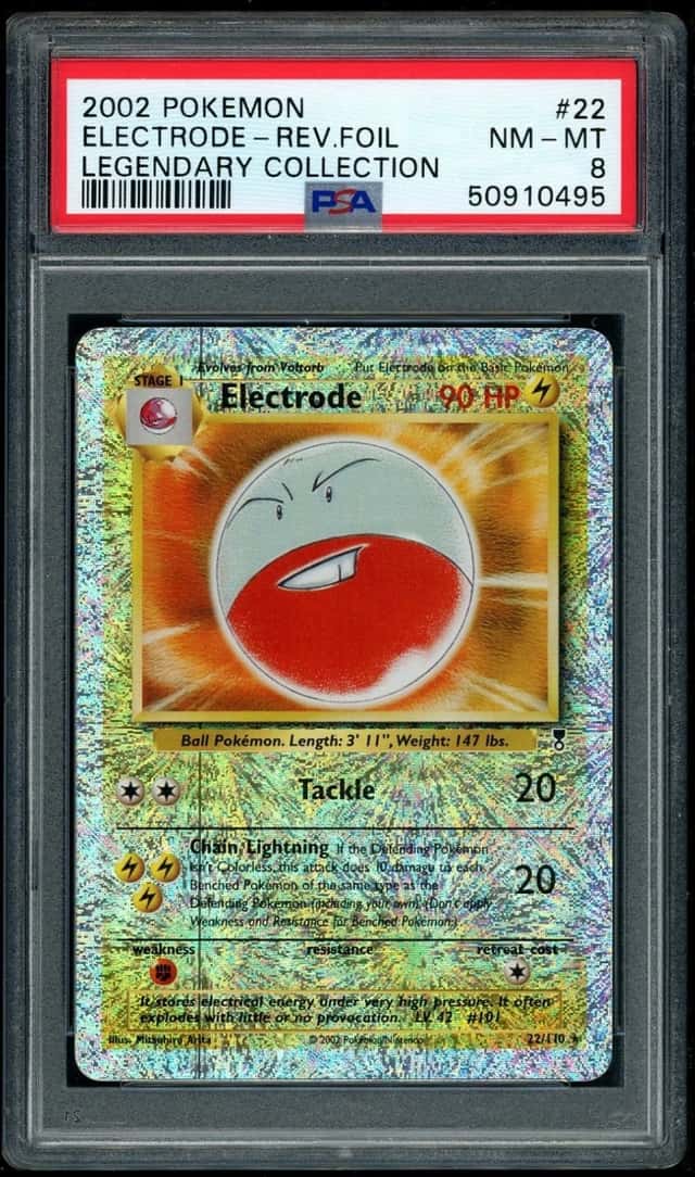 POKEMON ELECTRODE 2002 LEGENDARY COLLECTION #22 REV.FOIL PSA 8