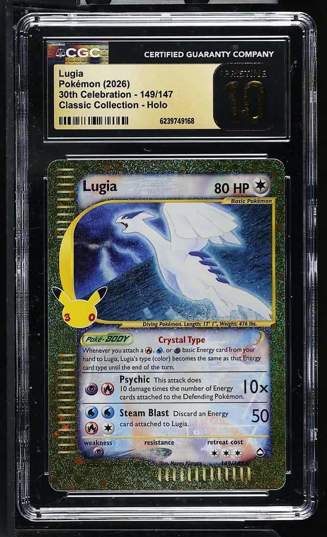 Pokemon Lugia 30th Celebration 149/147 Gold Secret Rare Holo. CGC PRISTINE 10!