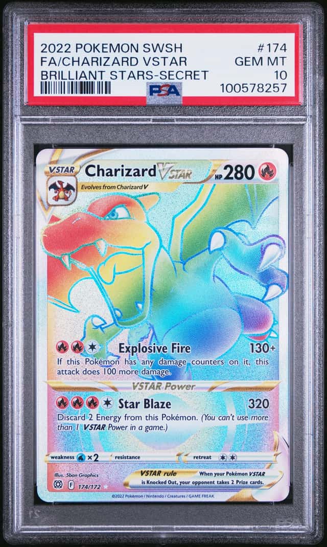 2022 Pokemon SWSH Brilliant Stars Charizard VSTAR Rare #174/172 PSA 10 GEM MINT