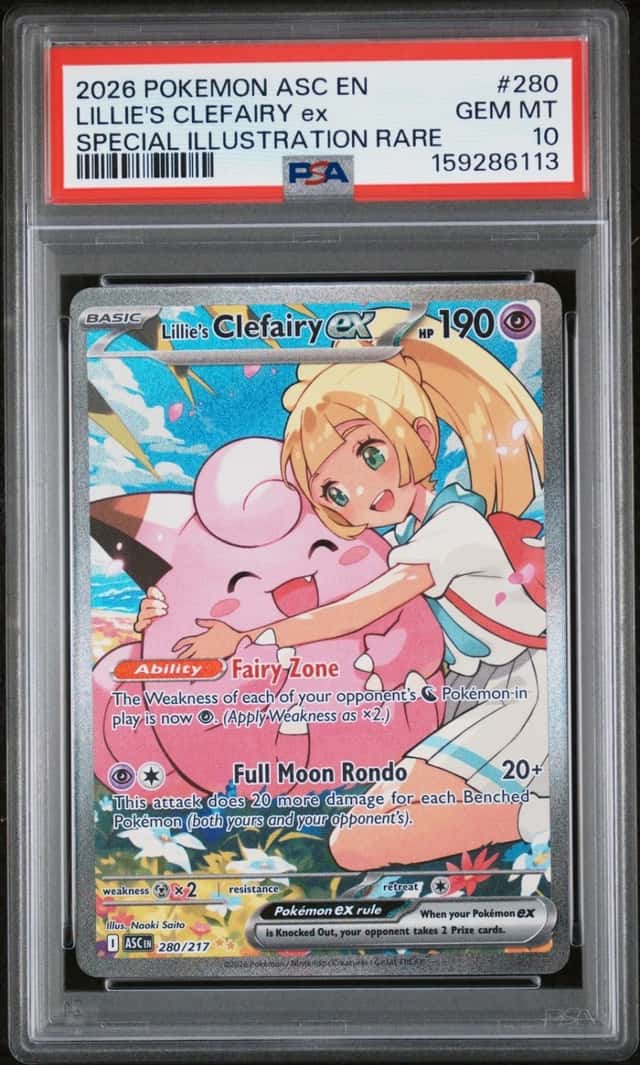2026 POKEMON ASCENDED HEROES SPECIAL ILLUSTRATION LILLIE'S CLEFAIRY EX PSA 10