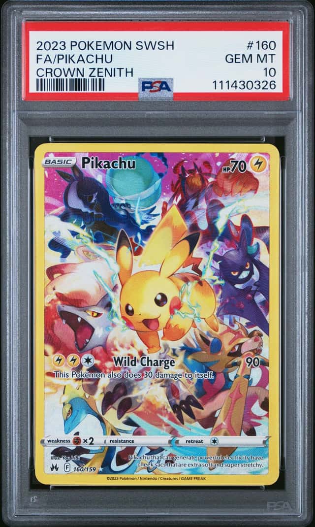 2023 Pokemon SWSH Crown Zenith Pikachu #160/159 PSA 10 GEM MINT