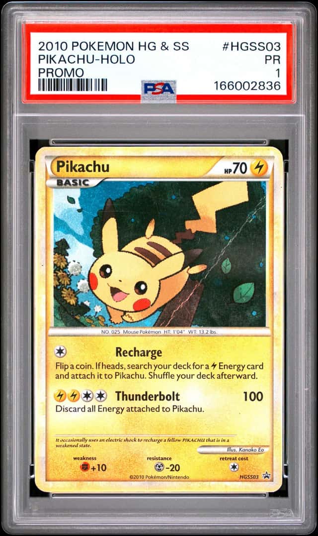 2010 POKEMON HEARTGOLD & SOULSILVER PROMO #HGSS03 PIKACHU-HOLO PSA 1
