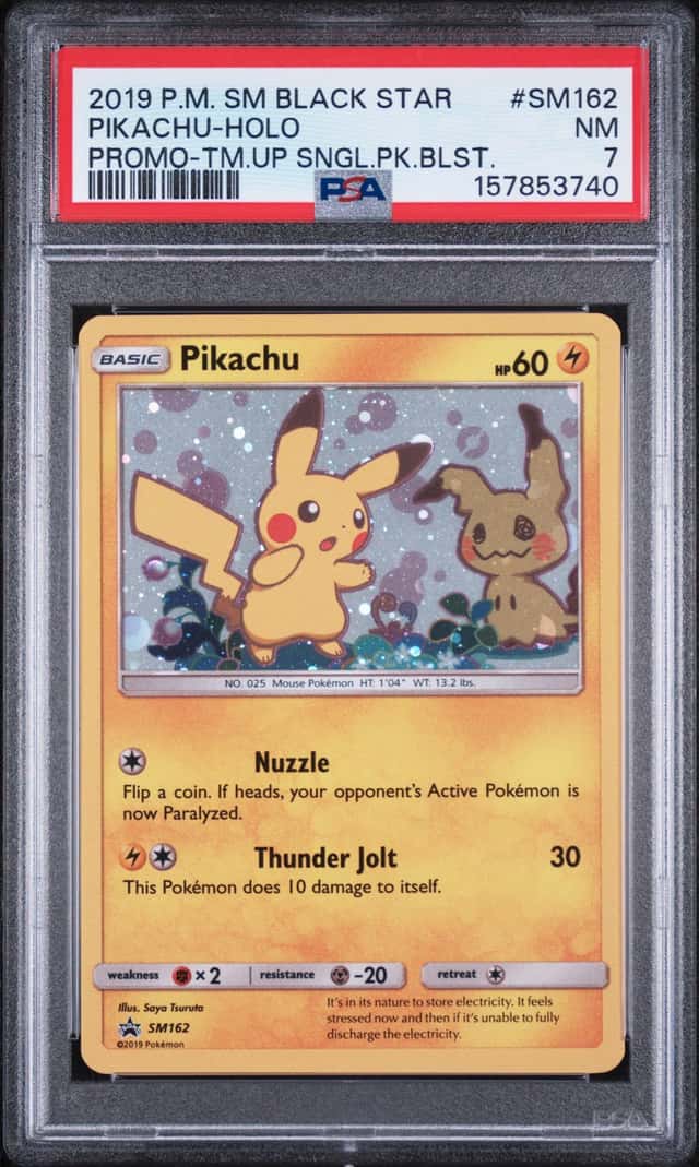 2019 Pokemon SM Black Star Promo Team UP Single-Pack Blister Pikachu Holo PSA 7