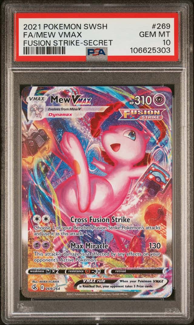 MEW VMAX FULL ART 2021 POKEMON SWSH FUSION STRIKE SECRET #269 PSA 10 GEM MINT
