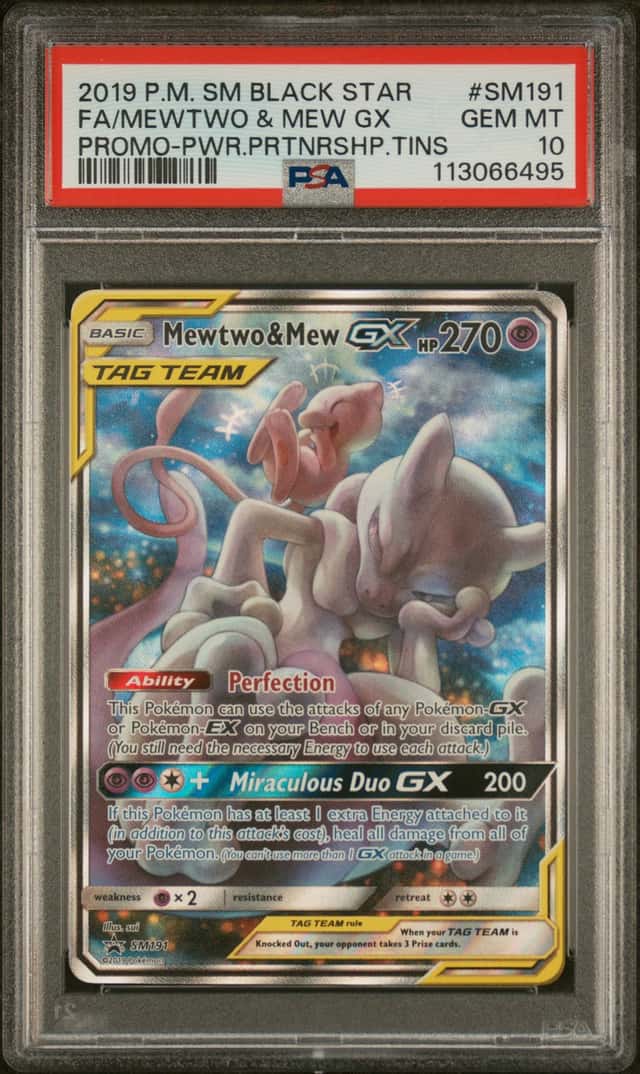 Mewtwo & Mew PSA 10 Pokemon SM Black Star Promos #SM191 6495