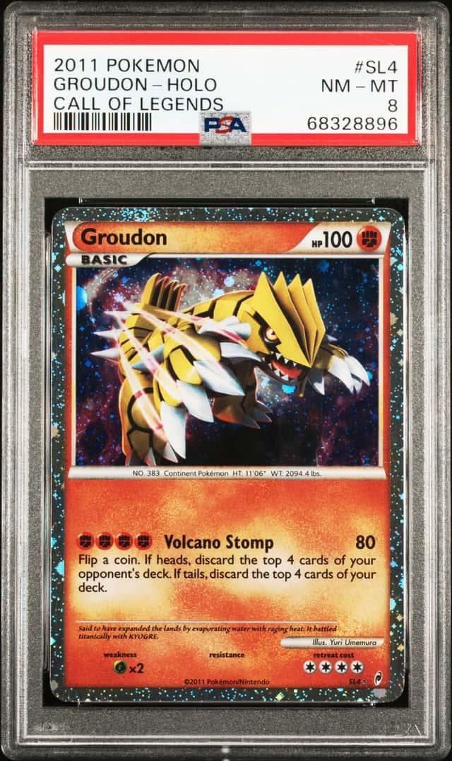 2011 POKEMON CALL OF LEGENDS #SL4 GROUDON-HOLO PSA 8
