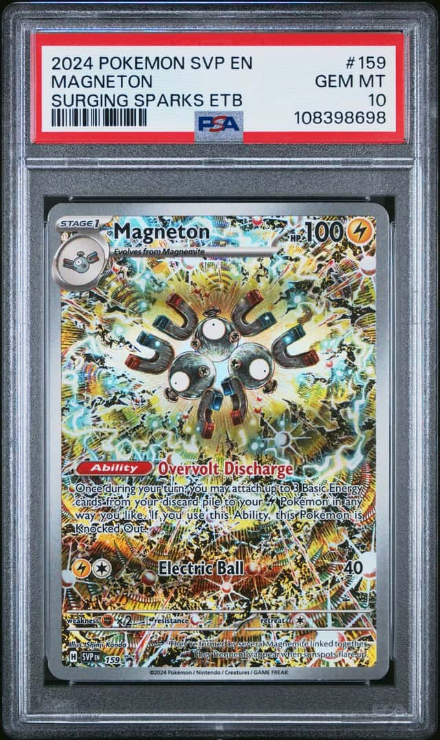 2024 POKEMON SVP EN-SV BLACK STAR PROMO #159 MAGNETON SURGING SPARKS ETB PSA 10