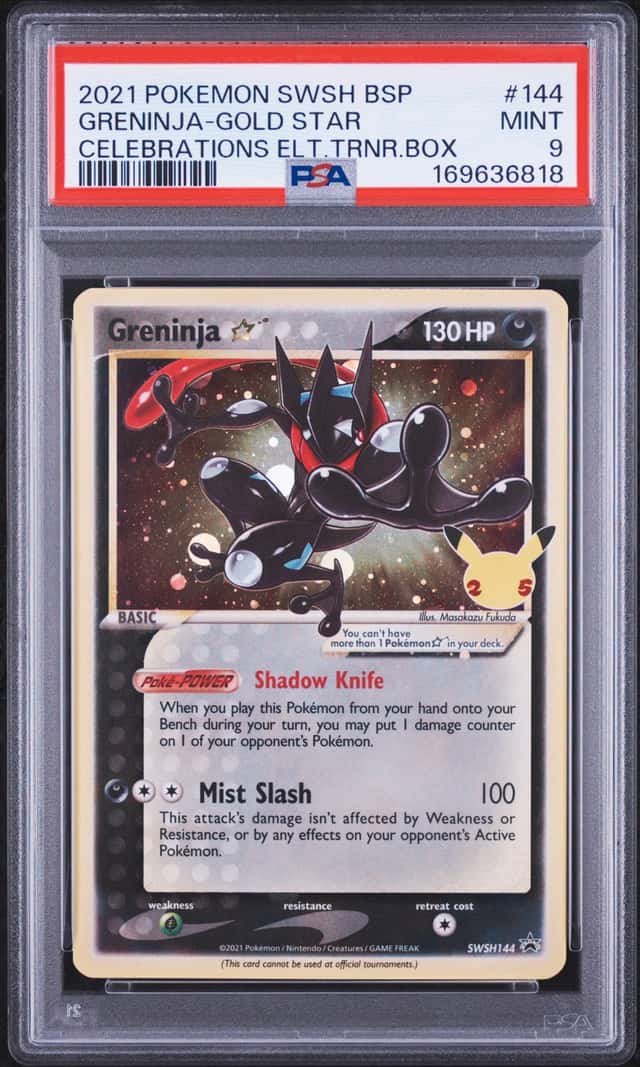 GRENINJA 2021 POKEMON CELEBRATIONS ETB #144 GOLD STAR BSP PSA 9 Q3963-6