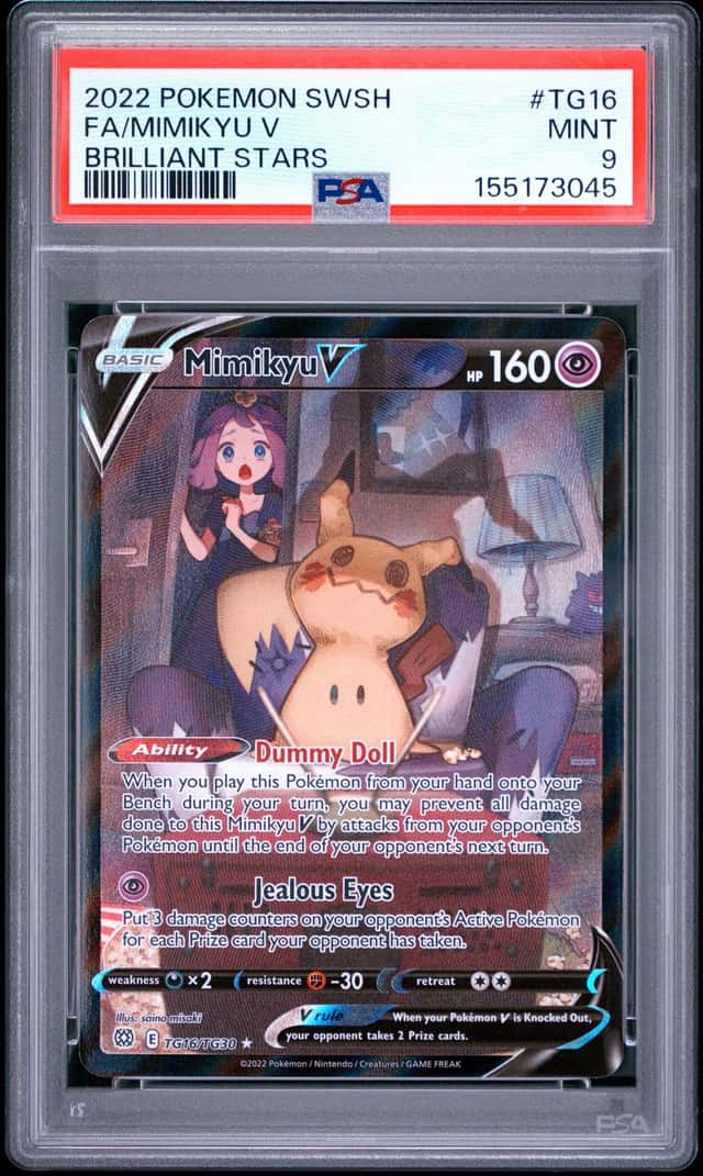 3045 Mimikyu V 2022 Pokemon Sword Shield Brilliant Stars #TG16 Gallery PSA 9
