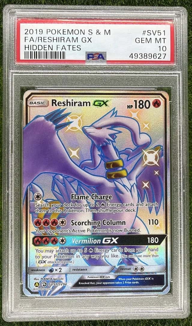 Reshiram GX PSA 10 2019 Pokemon SM Hidden Fates #SV51/SV94 9627