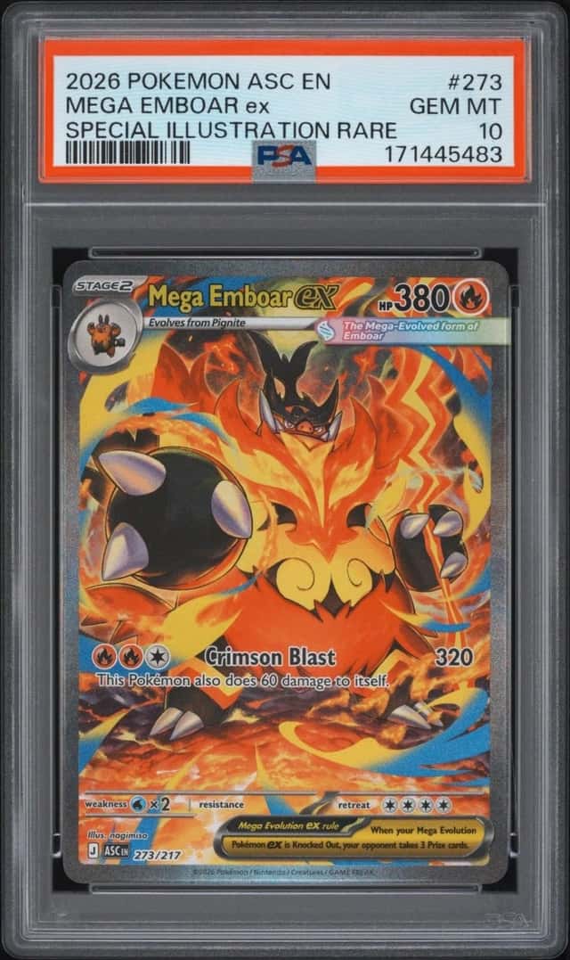2026 Pokemon Ascended Heroes #273 Mega Emboar ex SIR PSA 10