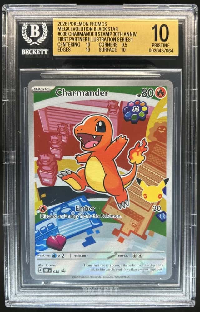2026 Pokemon MEP Charmander First Partner Illustration 038 BGS 10 PRISTINE (A)