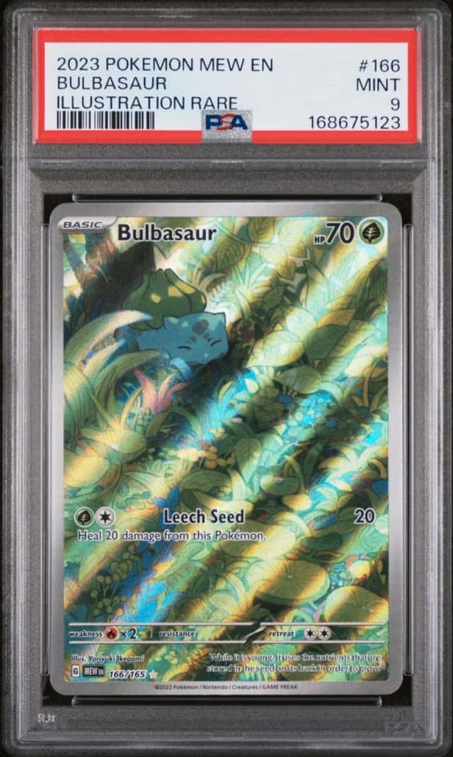 2023 POKEMON MEW EN-151 ILLUSTRATION RARE #166 BULBASAUR PSA 9