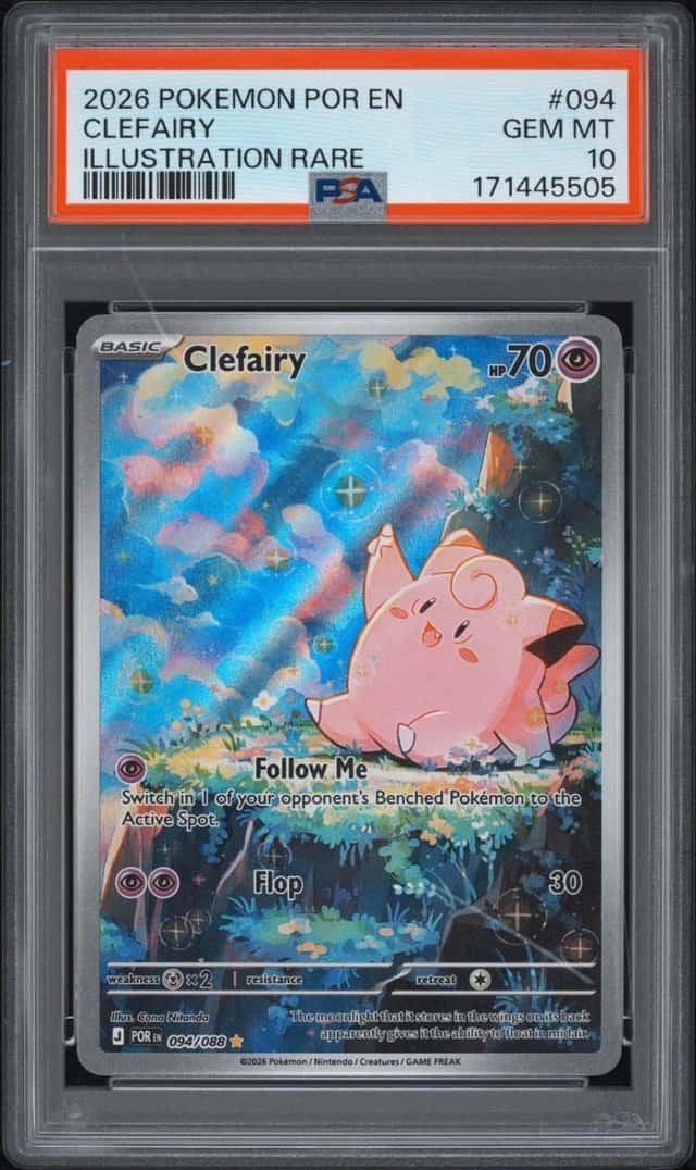 2026 Pokemon Por En-Perfect Order Illustration Rare #094 Clefairy PSA 10