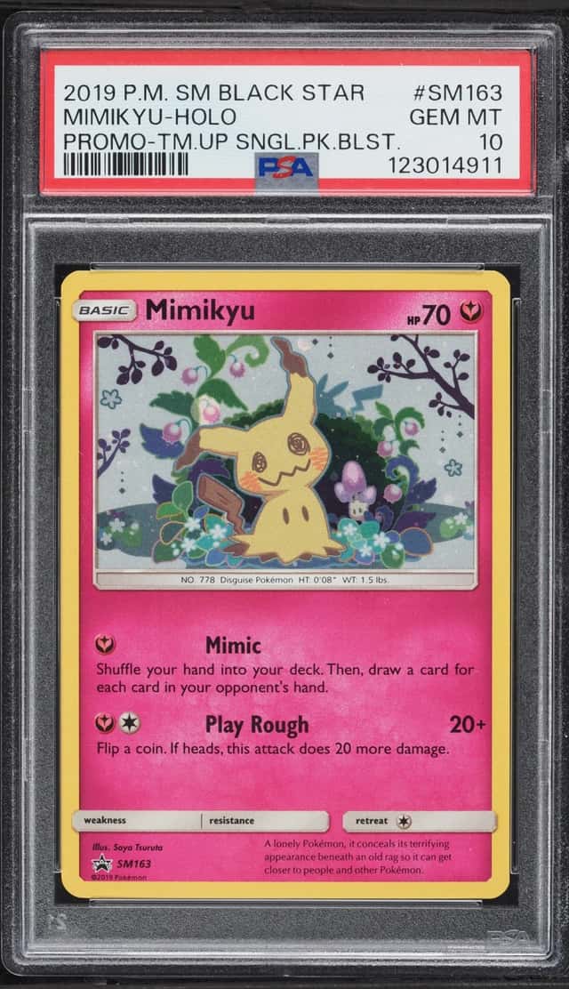 2019 Pokemon Sun & Moon Black Star Promo Team Up Holo Mimikyu #SM163 PSA 10 GEM MINT