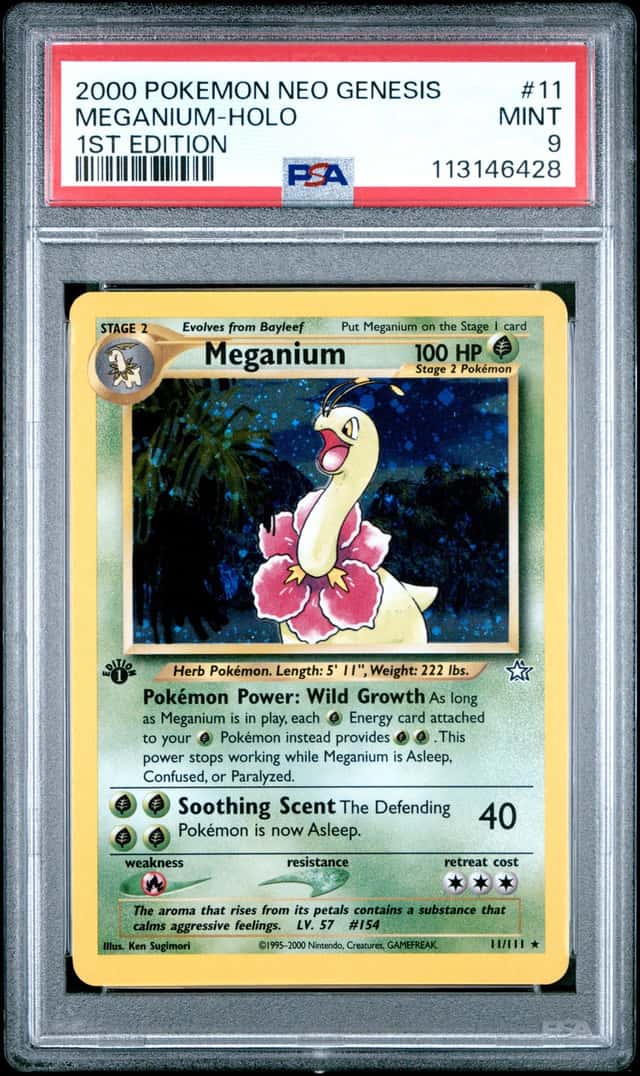 2000 Pokemon Neo Genesis 1st Edition Holo Meganium #11 PSA 9 MINT