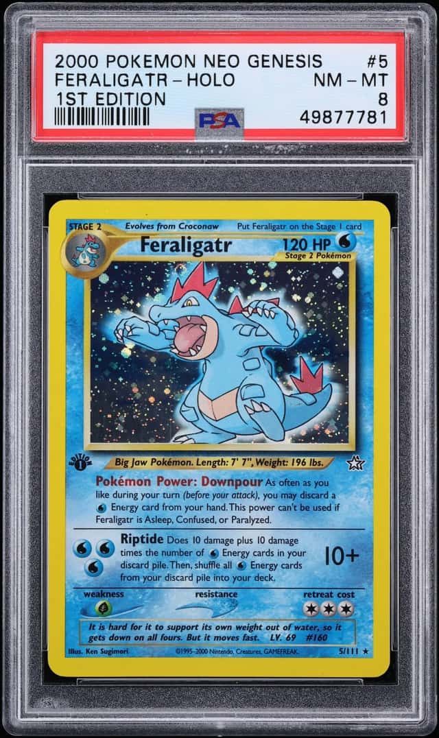 2000 Pokemon Neo Genesis 1st Edition Holo Feraligatr #5 PSA 8 NM-MT