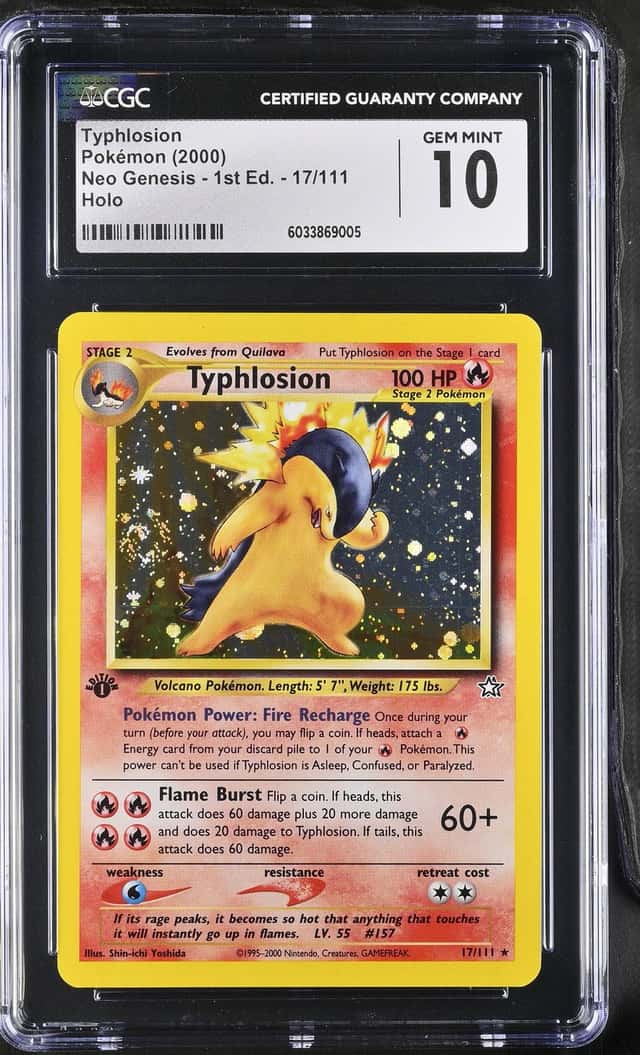 2000 Pokemon Neo Genesis 1st Edition Holo Typhlosion #17 CGC 10 GEM MINT