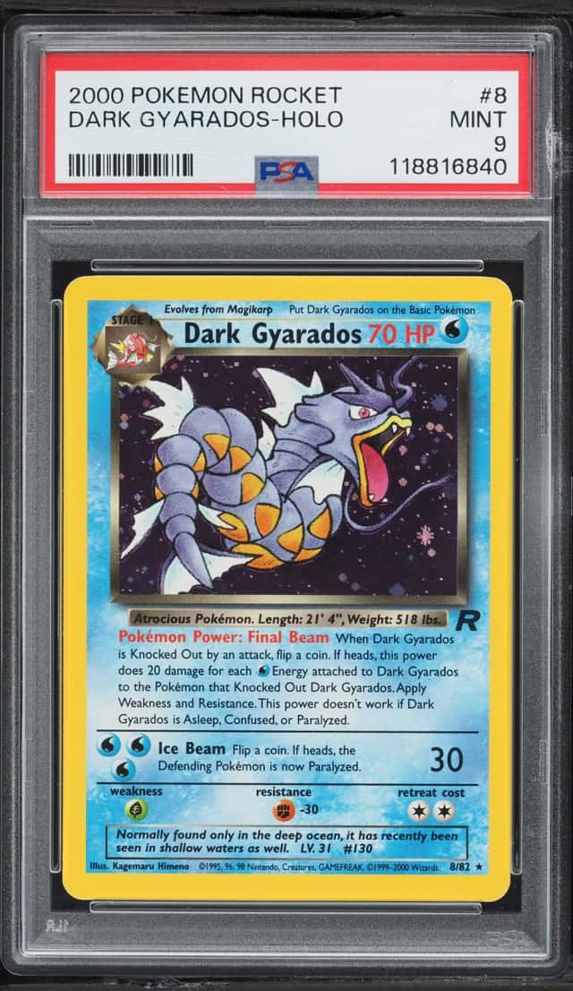2000 Pokemon Team Rocket Holo Dark Gyarados #8 PSA 9 MINT