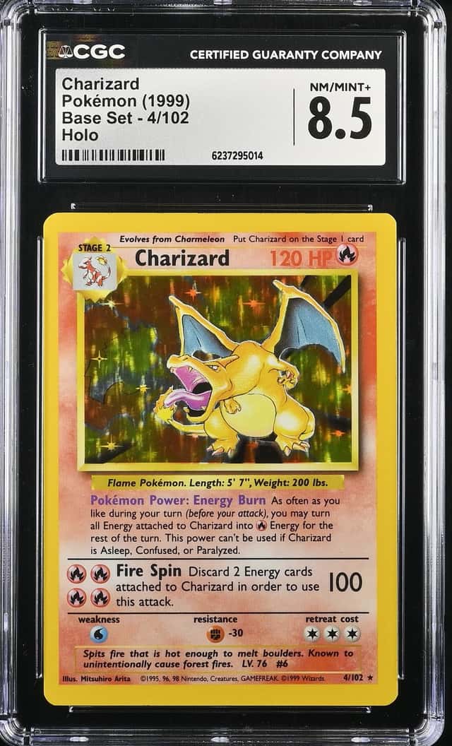 1999 Pokemon Base Set Holo Charizard #4 CGC 8.5 NM-MT+
