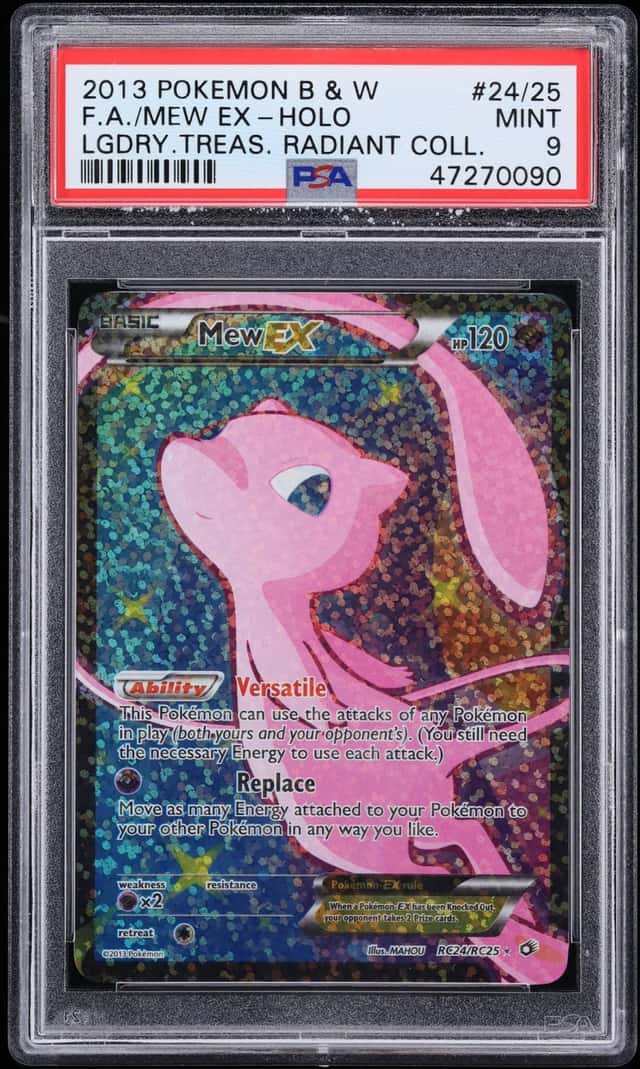 2013 Pokemon Black & White Legendary Treasures Radiant Collection Full Art Mew EX #RC24 PSA 9