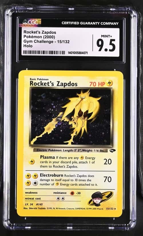 2000 Pokemon Gym Challenge Holo Rocket's Zapdos #15 CGC 9.5 MINT+