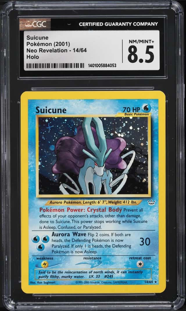 2001 Pokemon Neo Revelation Holo Suicune #14 CGC 8.5 NM-MT+