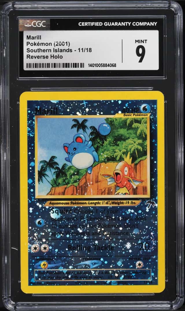 2001 Pokemon Southern Islands Reverse Holo Marill #11 CGC 9 MINT