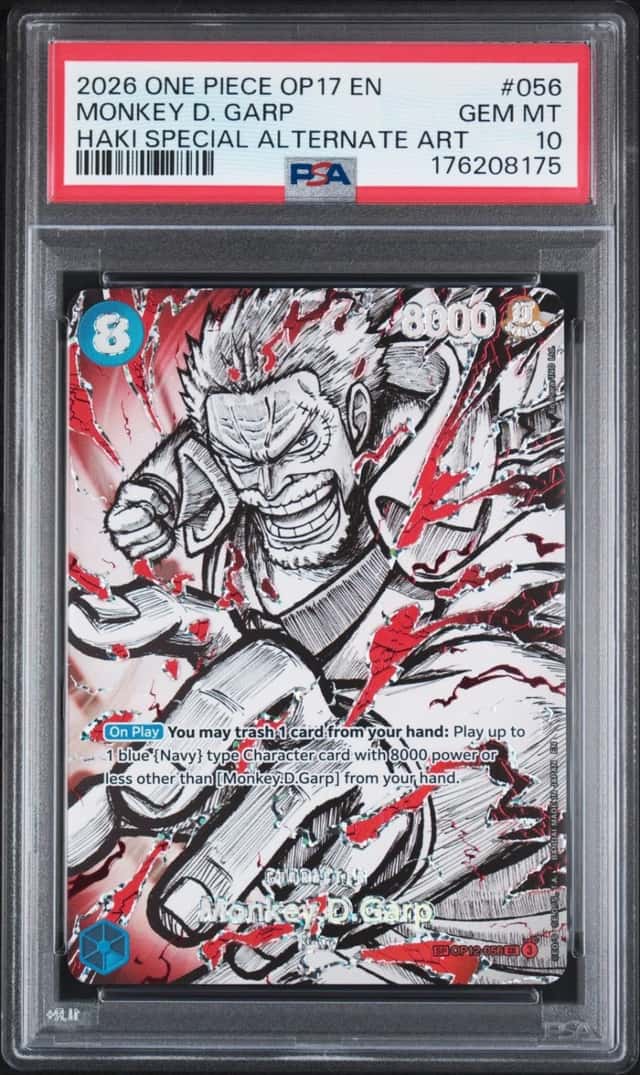 2026 ONE PIECE WORLD'S STRONGEST WARRIORS SPECIAL AA #056 MONKEY D. GARP PSA 10