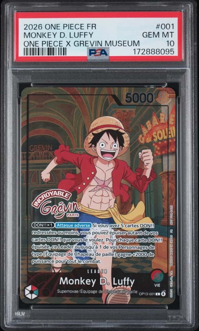 2026 ONE PIECE FRENCH PROMOS ONE PIECE X GREVIN MUSEUM MONKEY D. LUFFY PSA 10