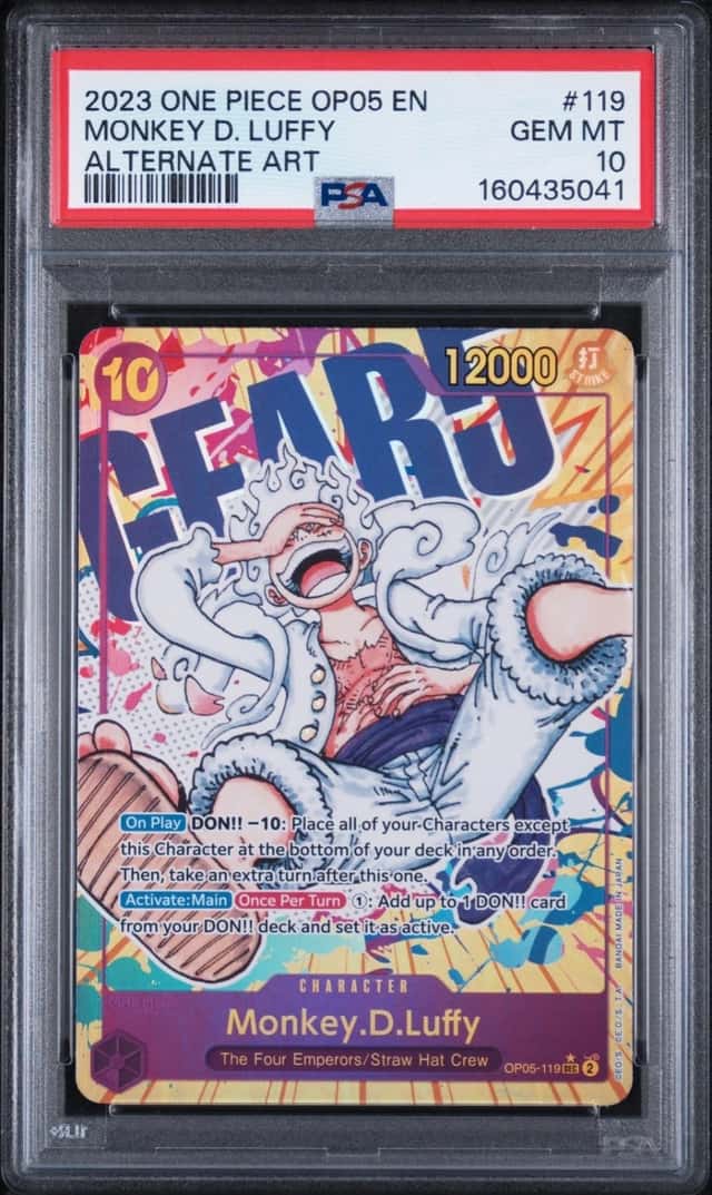 2023 ONE PIECE OP05-AWAKENING OF THE NEW ERA ALT ART #119 MONKEY D. LUFFY PSA 10