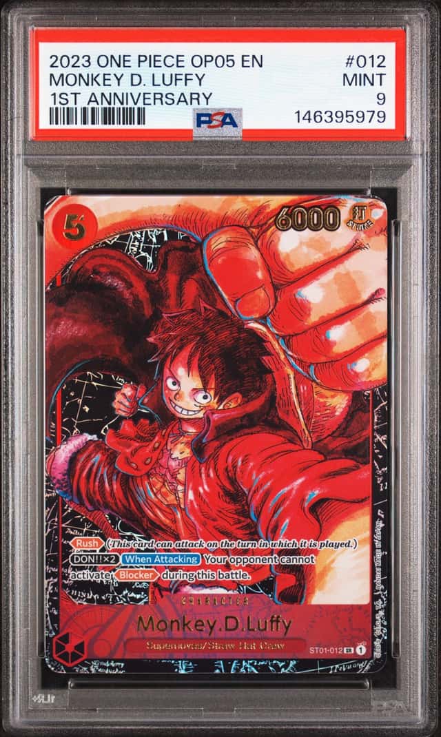 PSA 9 Monkey D Luffy ST01-012 1st Anniversary Alternate Art One Piece OP05 2023