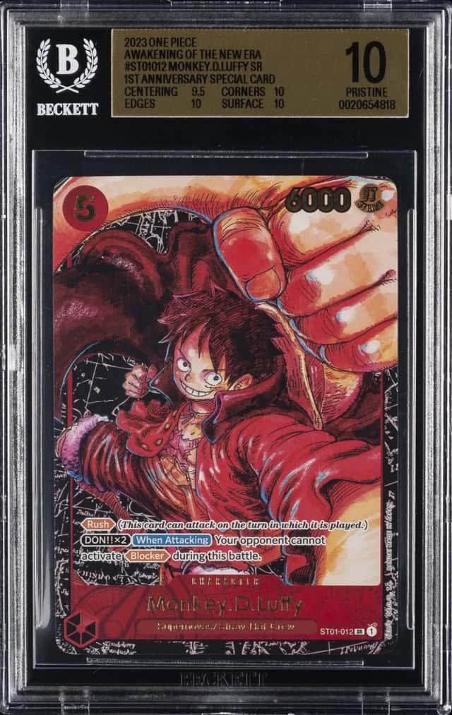2023 ONE PIECE AWAKENING OF THE NEW ERA SR 1ST ANNIV. SC MONKEY.D.LUFFY BGS 10