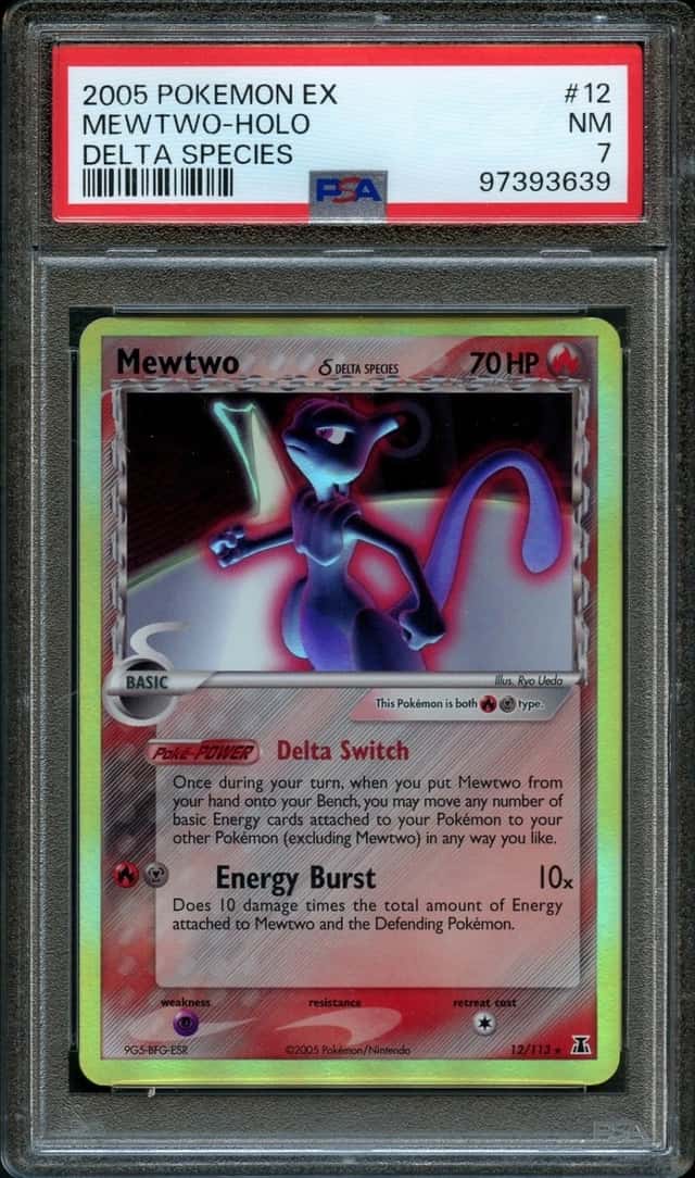 Pokemon Holo Mewtwo #12 | PSA 7 Near Mint | Delta Species 2005