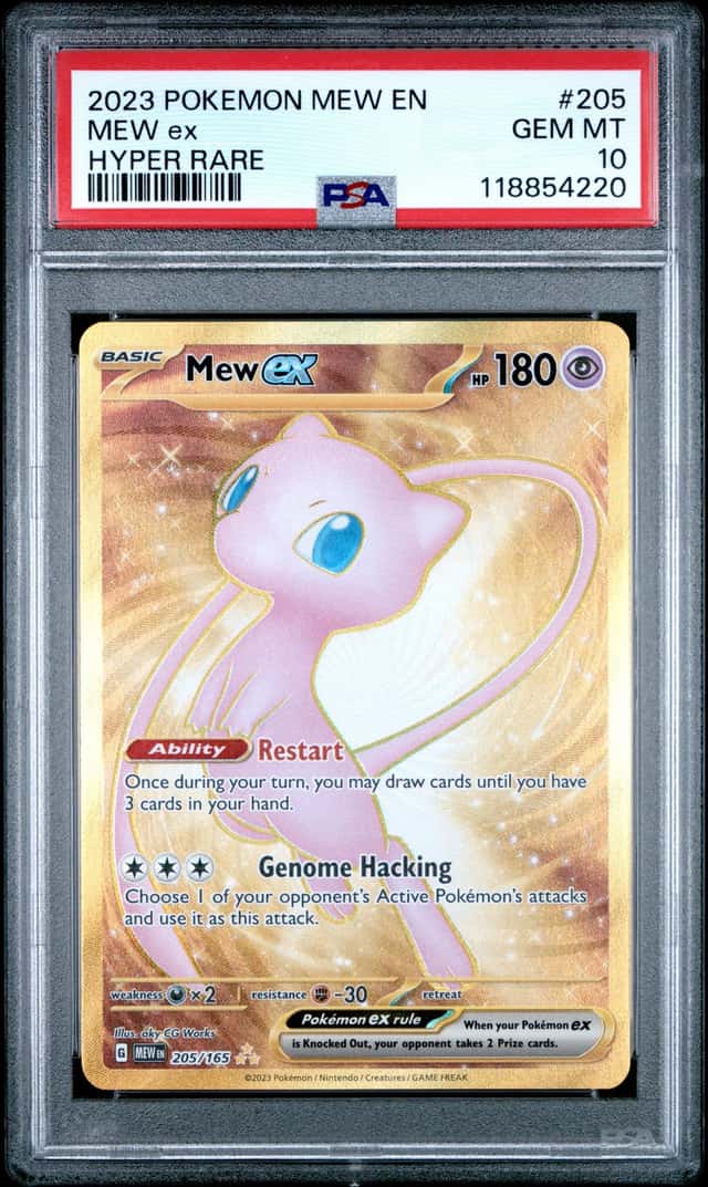 Pokemon 2023 Mew ex 205/165 Gold Hyper Rare 151 GEM MINT PSA 10