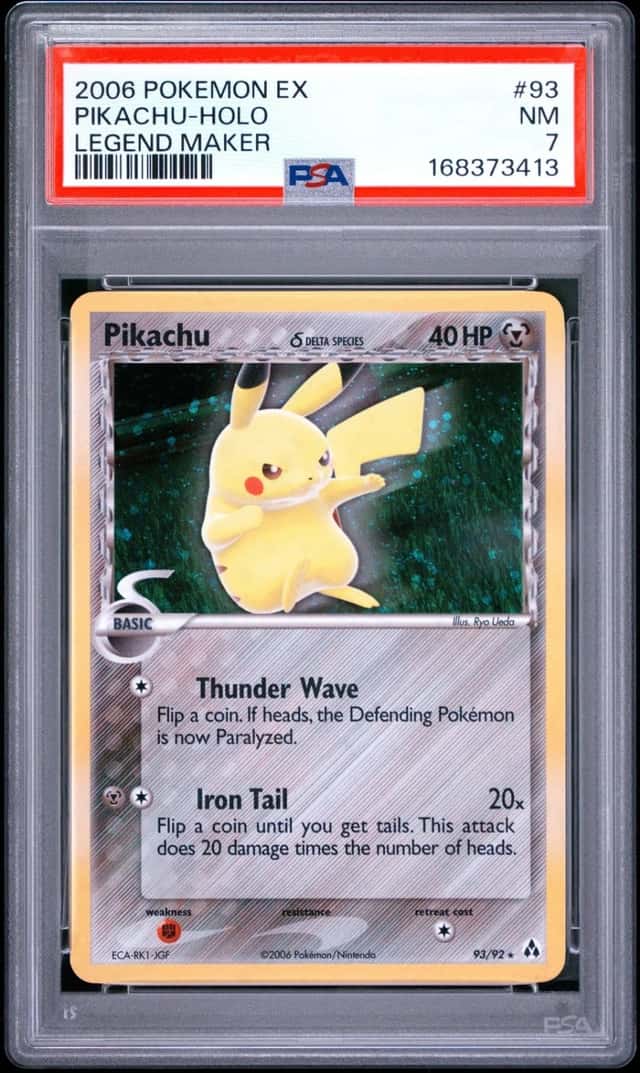 2006 POKEMON EX LEGEND MAKER #93 PIKACHU-HOLO PSA 7
