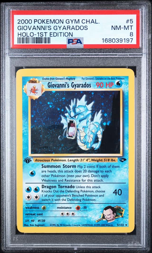 Pokemon Giovanni's Gyarados Gym Challenge 5/132 Holo 1st Edition PSA 8