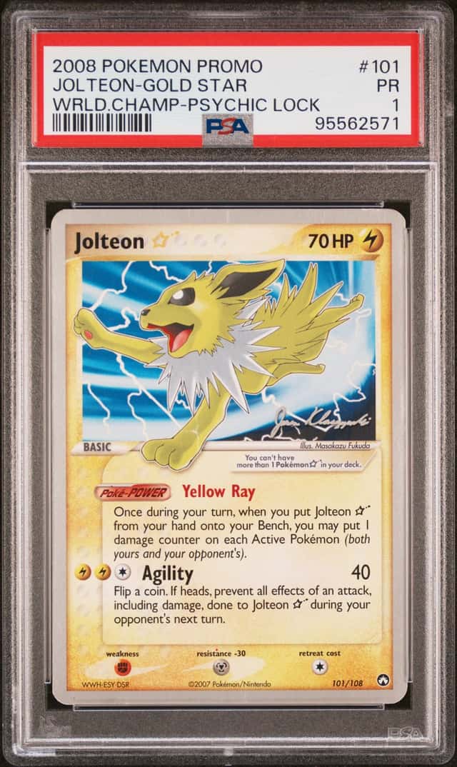 Pokemon Jolteon Gold Star World Championships Promo 101 Psychic Lock PSA 1