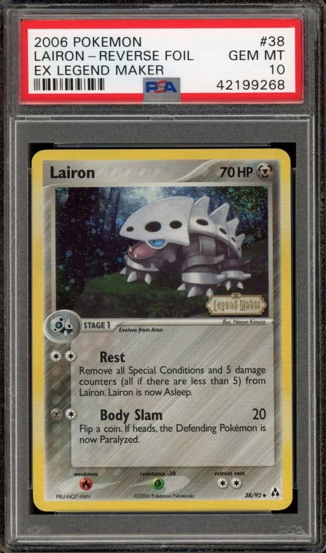 Pokemon Lairon Reverse Holo Legend Maker 38/92 PSA 10 Gem Mint