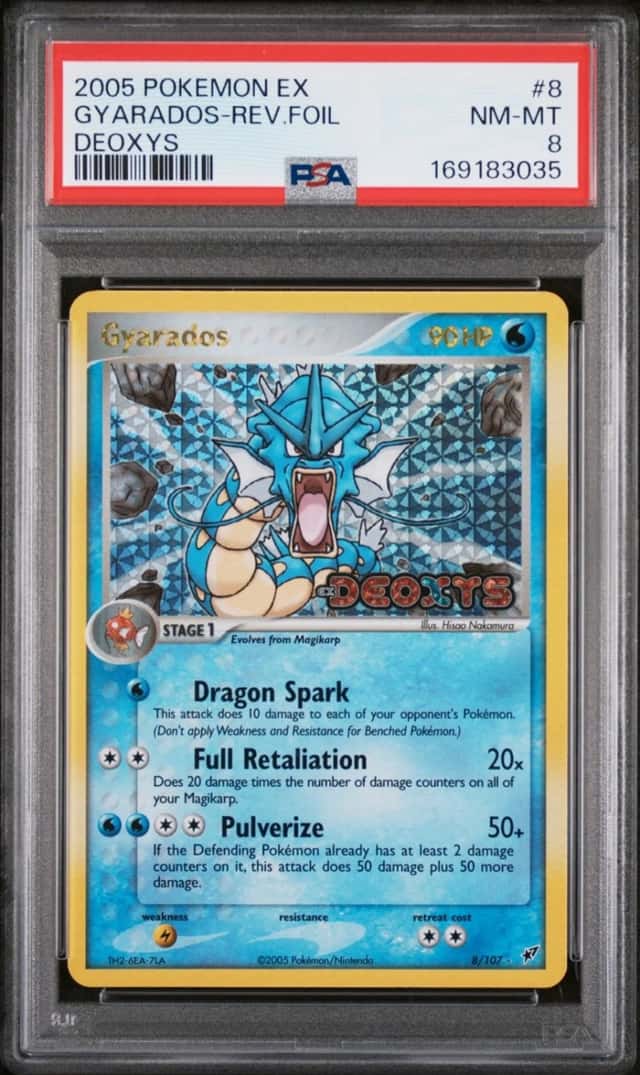Pokemon Gyarados Reverse Holo Deoxys 8/107 PSA 8