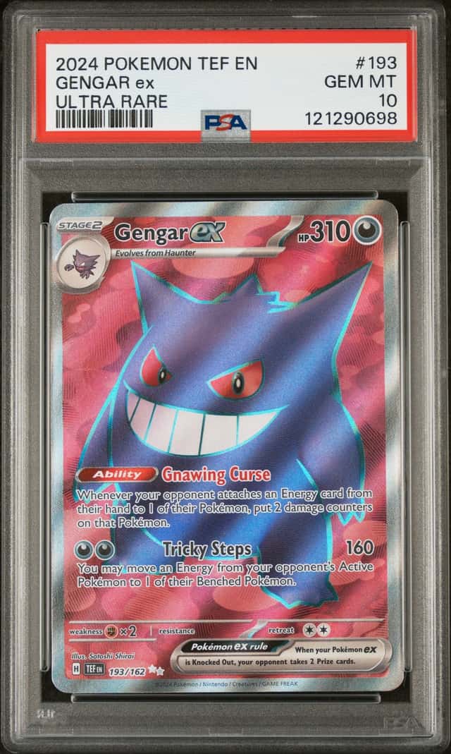 GENGAR EX 2024 POKEMON TEMPORAL FORCES 193/162 ULTRA RARE PSA 10 Q3963-7