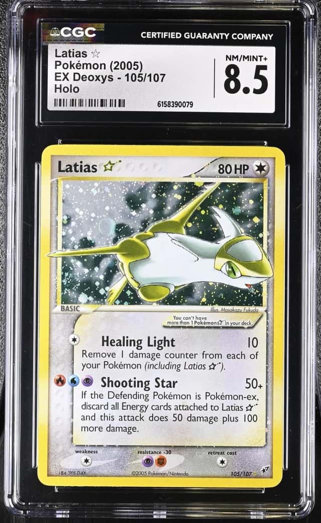 Pokemon Latias Gold Star EX Deoxys 105/107 Holo CGC 8.5
