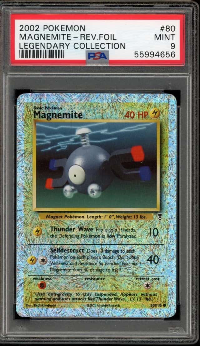 Pokemon Magnemite Reverse Holo Legendary Coll. 80 PSA 9 Mint