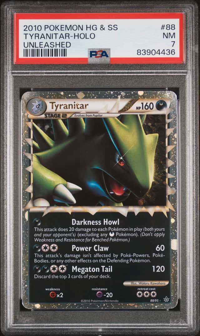 Pokemon Tyranitar Prime Holo Heartgold & Soulsilver Unleashed 88/123 PSA 7