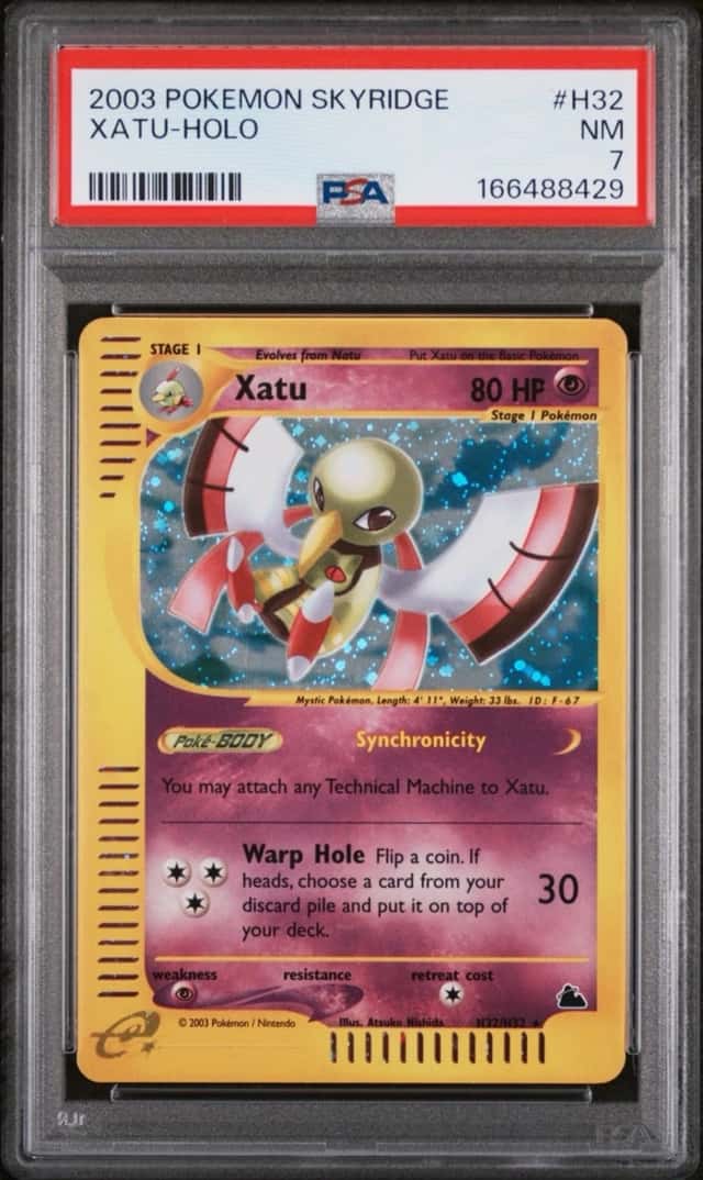 PSA 7 2003 Pokemon TCG Xatu H32/H32 Skyridge Holo