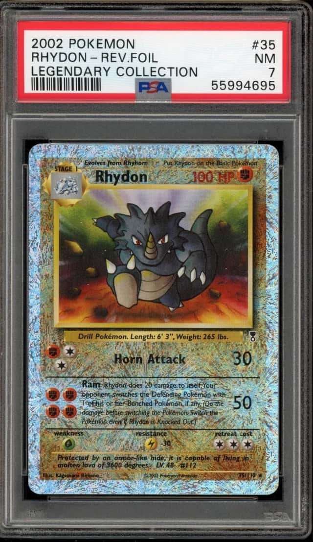 Pokemon Rhydon Reverse Holo Legendary Coll. 35 PSA 7