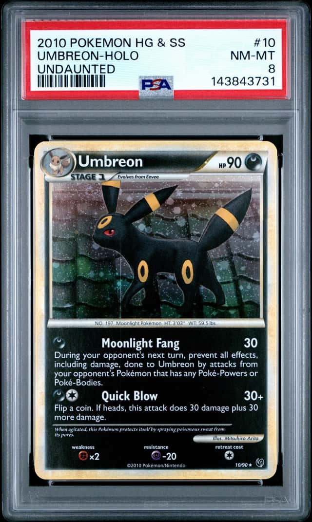 Pokemon Umbreon Holo Heartgold & Soulsilver Undaunted 10/123 PSA 8