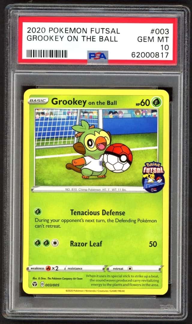 Pokemon Cards PSA 10 Grookey on the Ball Futsal 003/005 
