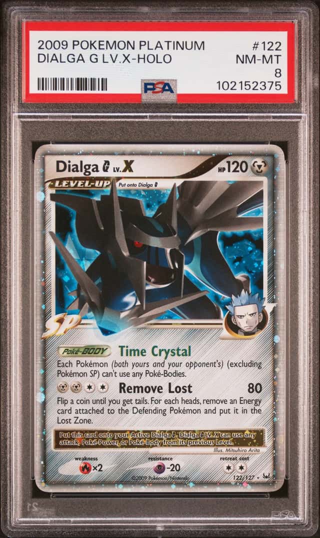 DIALGA G LV.X  2009 POKEMON PLATINUM #122 -HOLO PSA 8