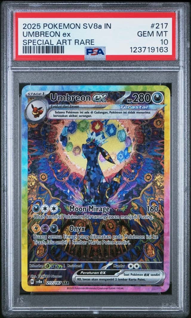 2025 POKEMON INDONESIAN TERASTAL FEST EX SPECIAL ART RARE #217 UMBREON EX PSA 10